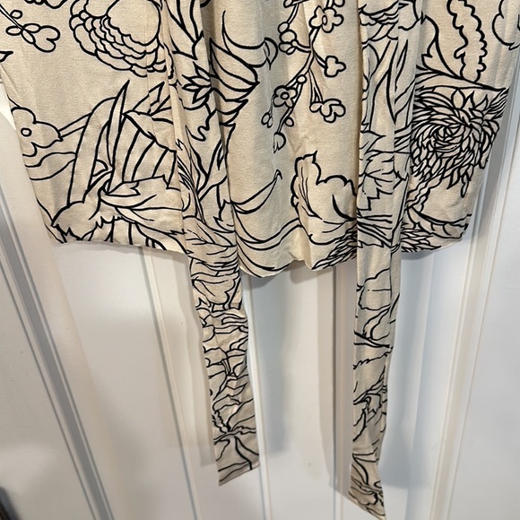 Rachel Pally Cream Black Floral Short Sleeve Dress Size Small - Picture 4 of 10